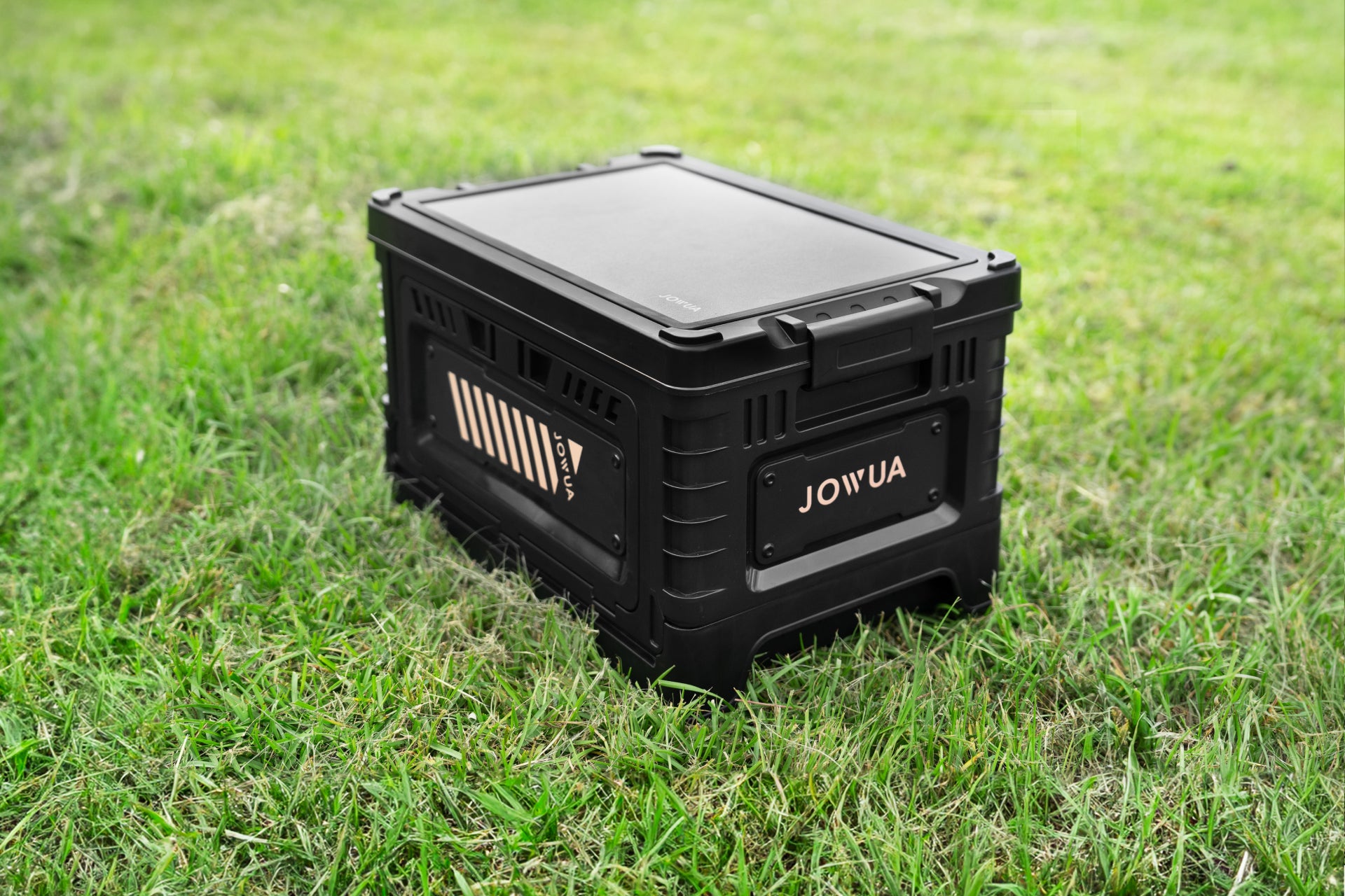 A black, rectangular portable power station sporting the brand name 