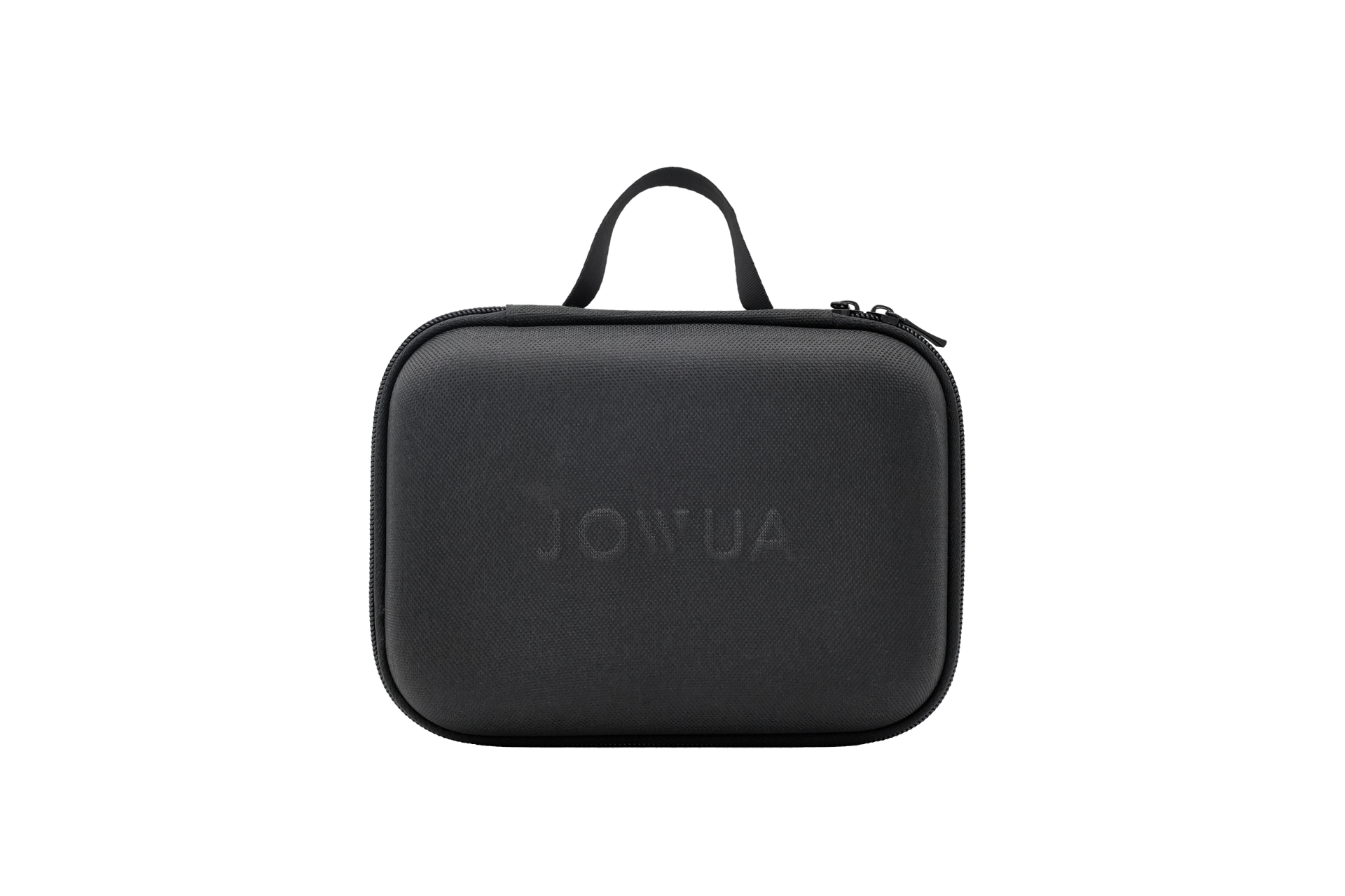 The JOWUA black zippered carrying case features a minimalist design with the brand embossed on the front, a top handle for travel ease, and is perfect for storing your CCS2 to NACS DC Charging Adapter or other CCS Protocol essentials.