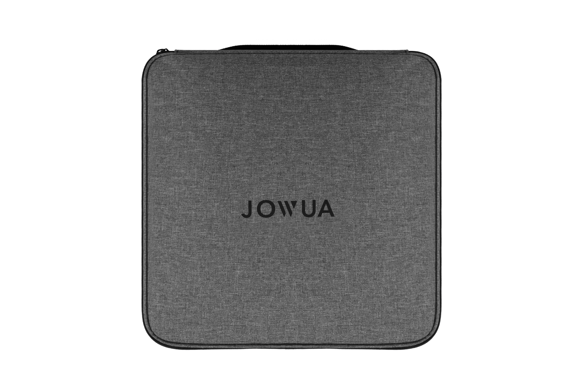 A gray, square-shaped fabric case with a zipper holds the JOWUA EV Mobile Connector (Type-2). The brand name "JOWUA" is printed in black at the front center.